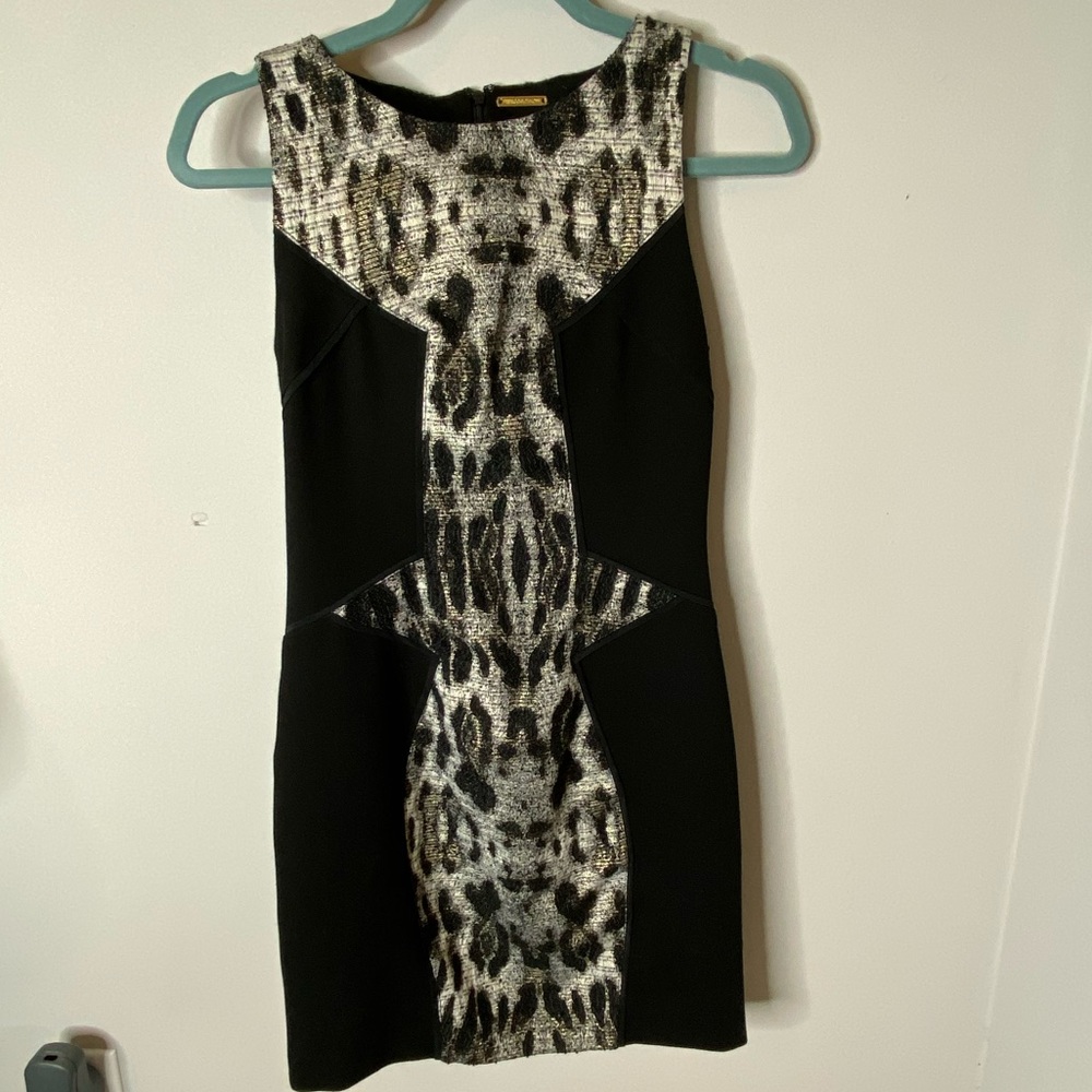 Rebecca Minkoff • Sz 2 Black Leopard Print Dress